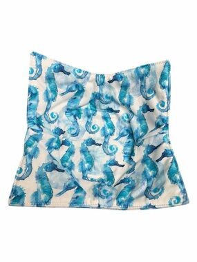 Hand Crafted Bowl Cozy Bowl Holder Microwavable Cotton Padded Blue Seahorse